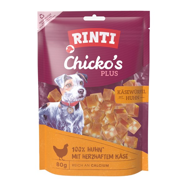 Rinti Chicko PLUS Käsewürfel Snack für Hunde