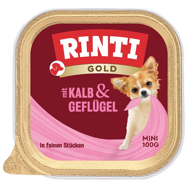Rinti Gold Mini Kalb und Geflügel Nassfutter für Hunde