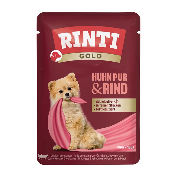 Rinti Huhn Pur und Rind Nassfutter für Hunde