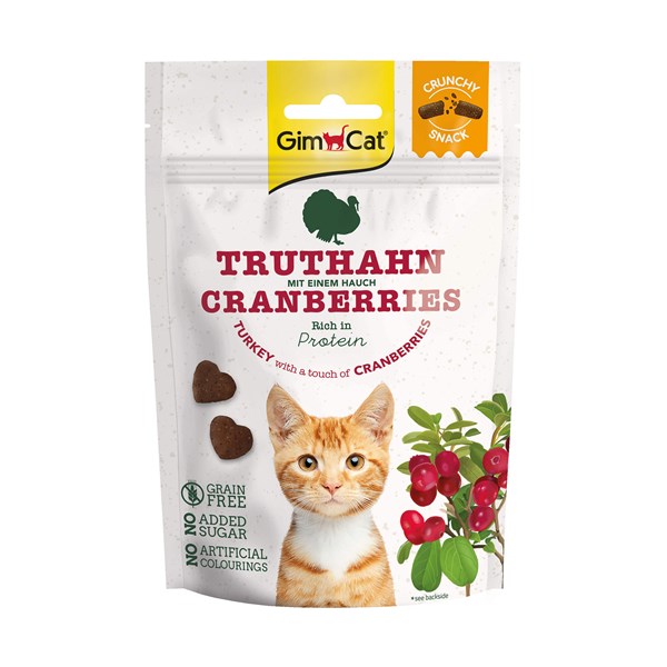 GimCat Crunchy Snacks Truthahn mit Cranberries Snack für Katzen
