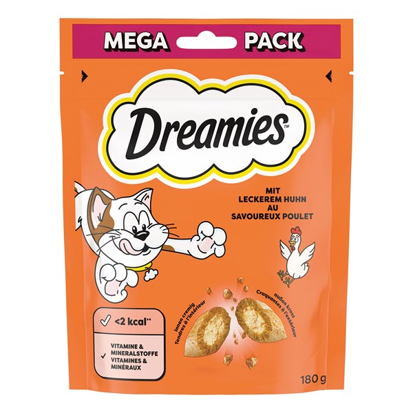 Dreamies mit leckerem Huhn Snack für Katzen