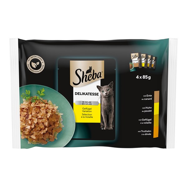 Sheba Delikatesse in Gelee mit Geflügel Nassfutter für Katzen