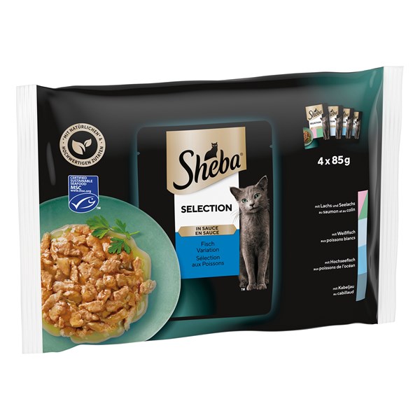 Sheba Selection in Sauce mit Fisch Nassfutter für Katzen