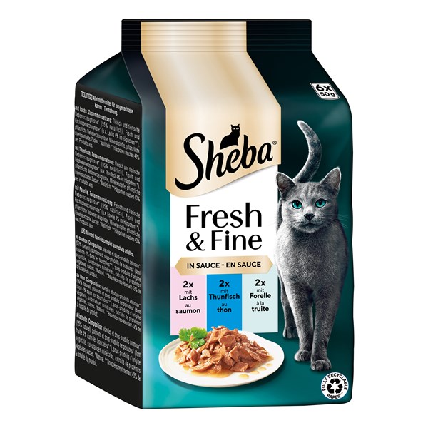 Sheba Fresh&Fine mit Lachs, Thunfisch & Forelle Nassfutter für Katzen