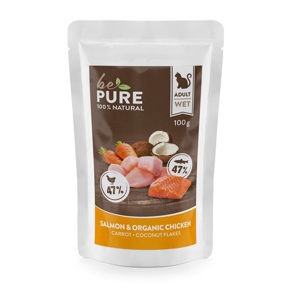 bePure Salmon & Organic Chicken Nassfutter für Katzen