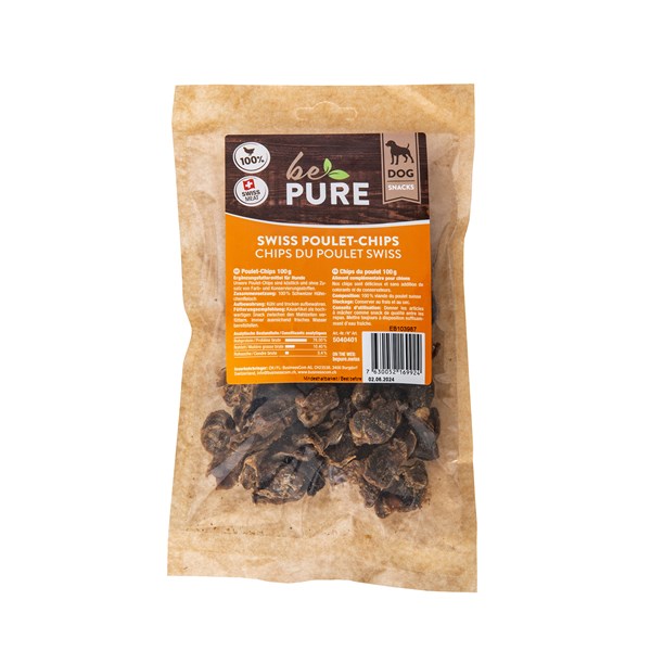 bePure Swiss Poulet-Chips Kauartikel für Hunde