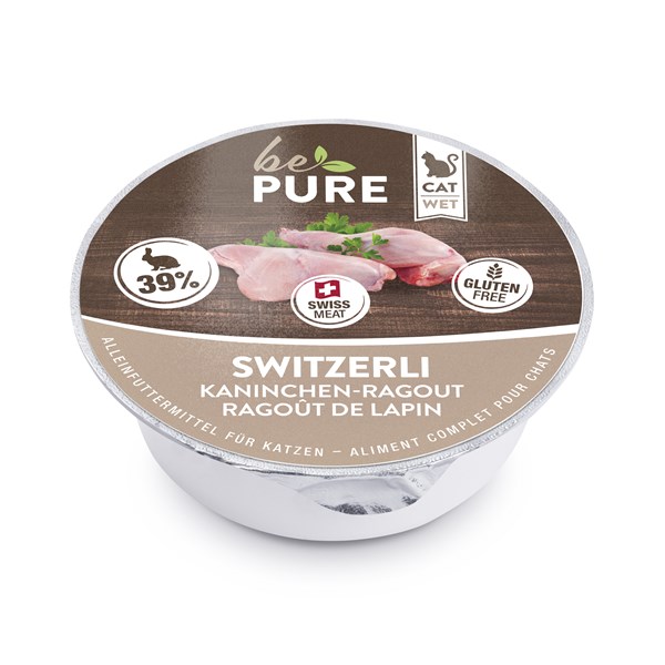 bePure Switzerli mit Kaninchen-Ragout Nassfutter für Katzen