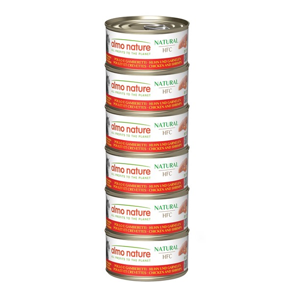 Almo Nature HFC Natural Multipack Huhn und Garnelen Nassfutter für Katzen
