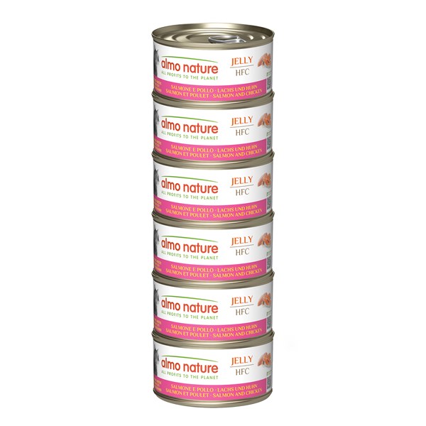 Almo Nature HFC Jelly Multipack mit Lachs und Huhn Nassfutter für Katzen