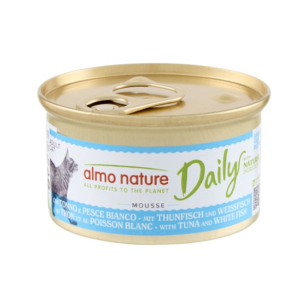 Almo Nature Daily Cat Mousse mit Thunfisch und Kabeljau Nassfutter für Katzen