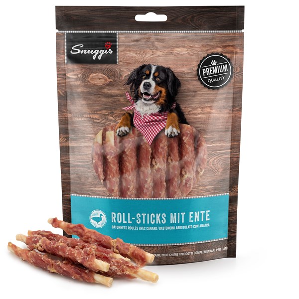 Snuggis Roll-Sticks mit Ente Kauartikel für Hunde