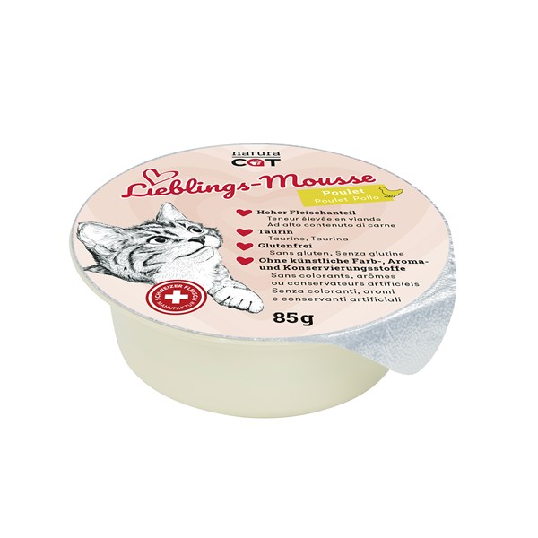 naturaCat Lieblings-Mousse mit Poulet Nassfutter für Katzen