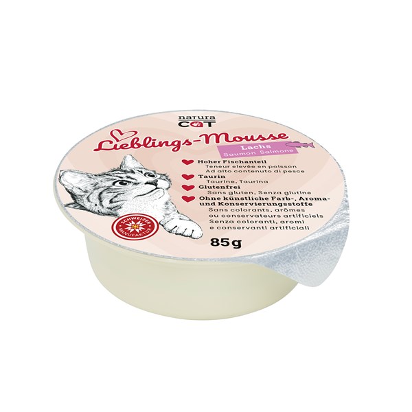 naturaCat Lieblings-Mousse mit Lachs Nassfutter für Katzen