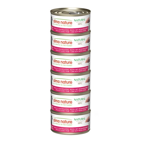 Almo Nature HFC Natural Multipack Huhn und Hühnerleber Nassfutter für Katzen